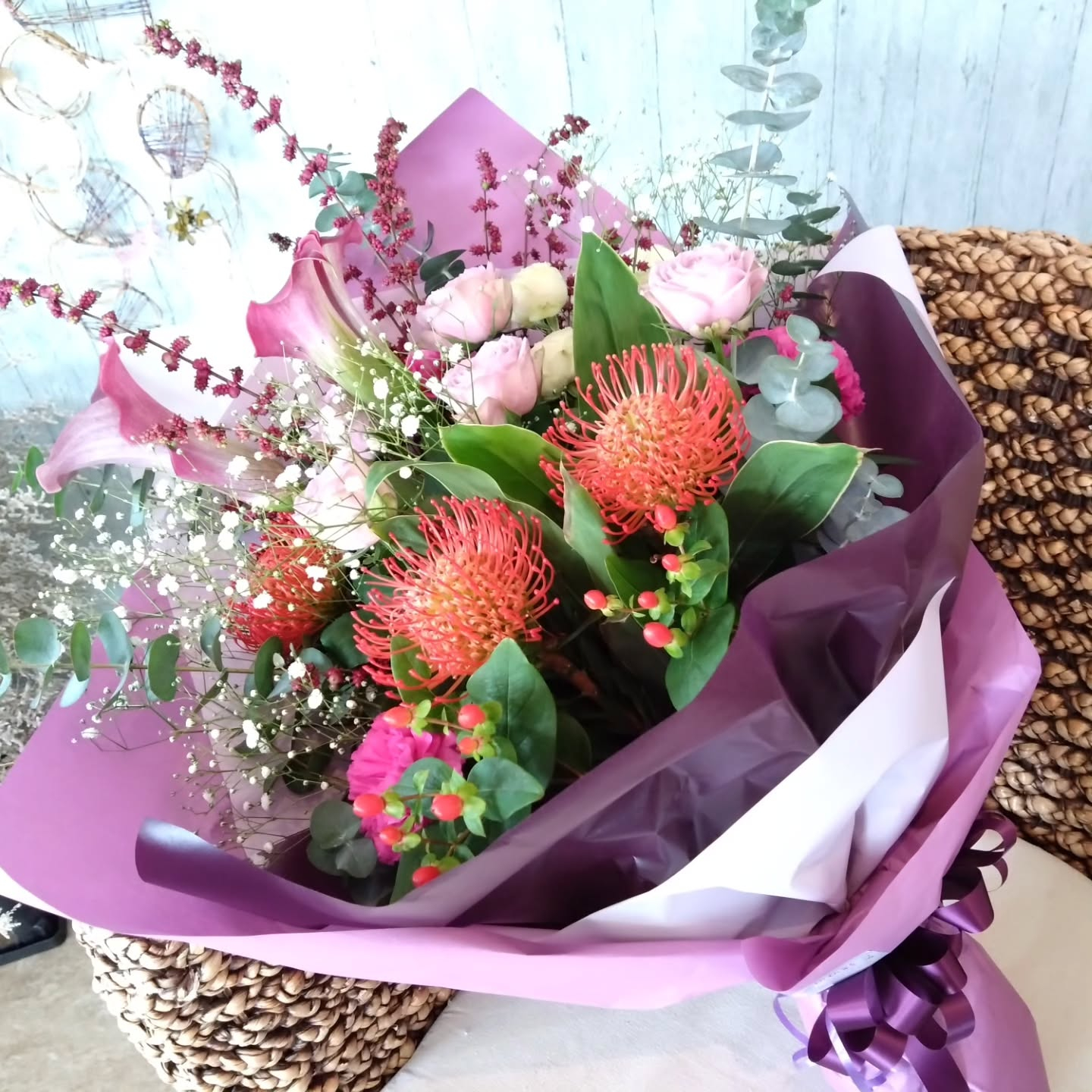 発表会、お祝いの花束